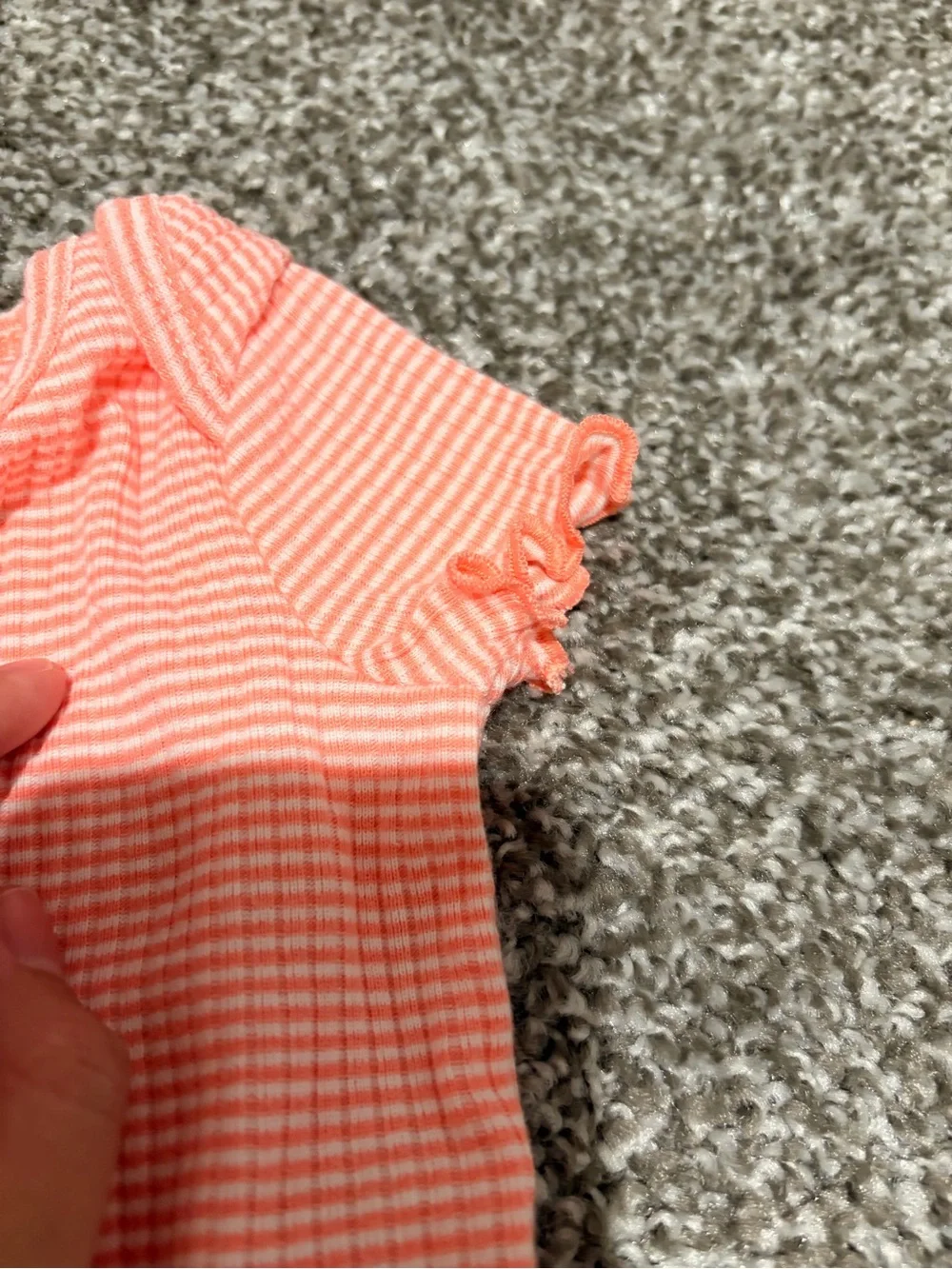 Carter's Coral Striped Top & Coral Leggings Set